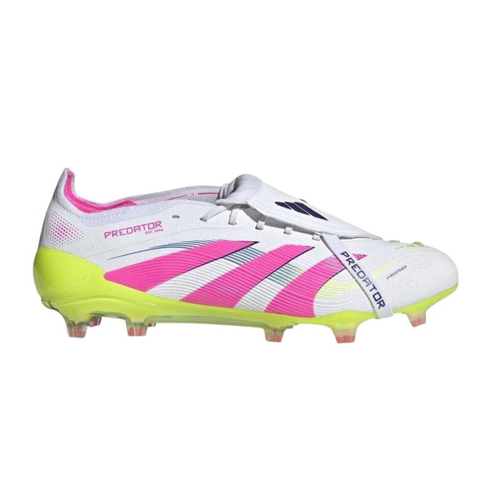 Adidas Mens Predator Elite Fold Over Firm Ground Football Boots / White/Pink